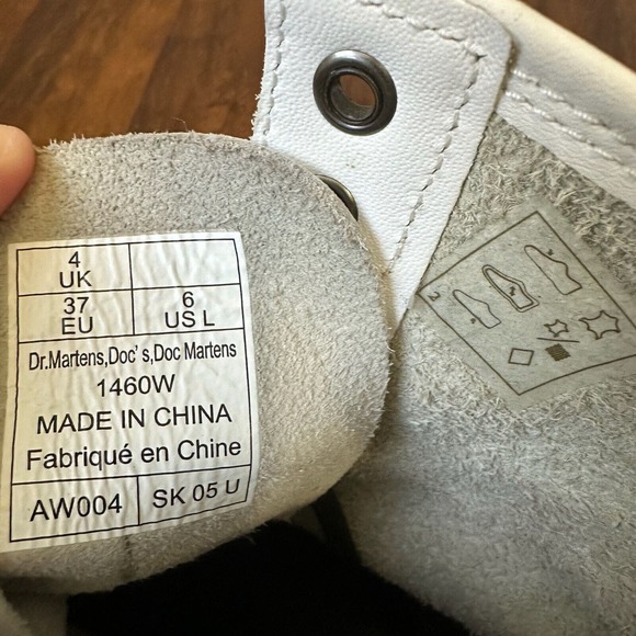 DR. MARTENS Womens 1460 8-Eye Leather Boot in White - Picture 9 of 11